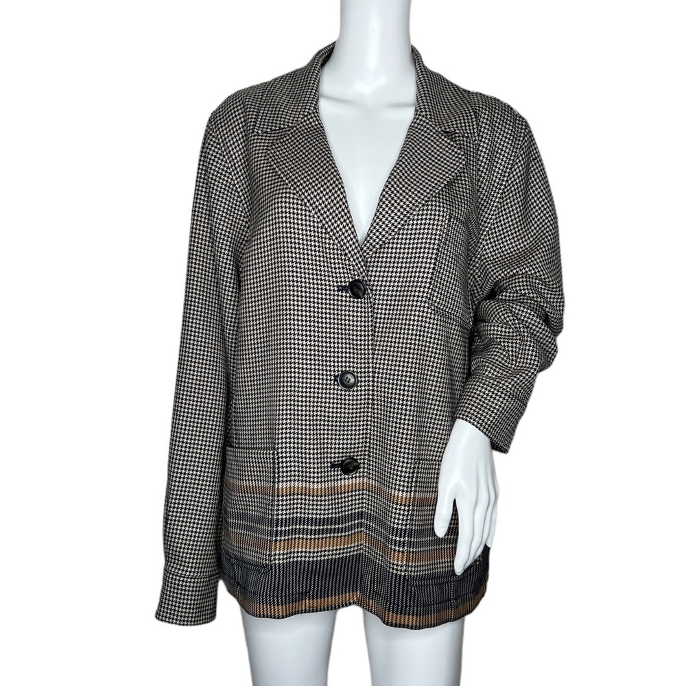 Pendleton 100% Virgin Wool Women’s Stripe Preppy Wool houndstooth Blazer